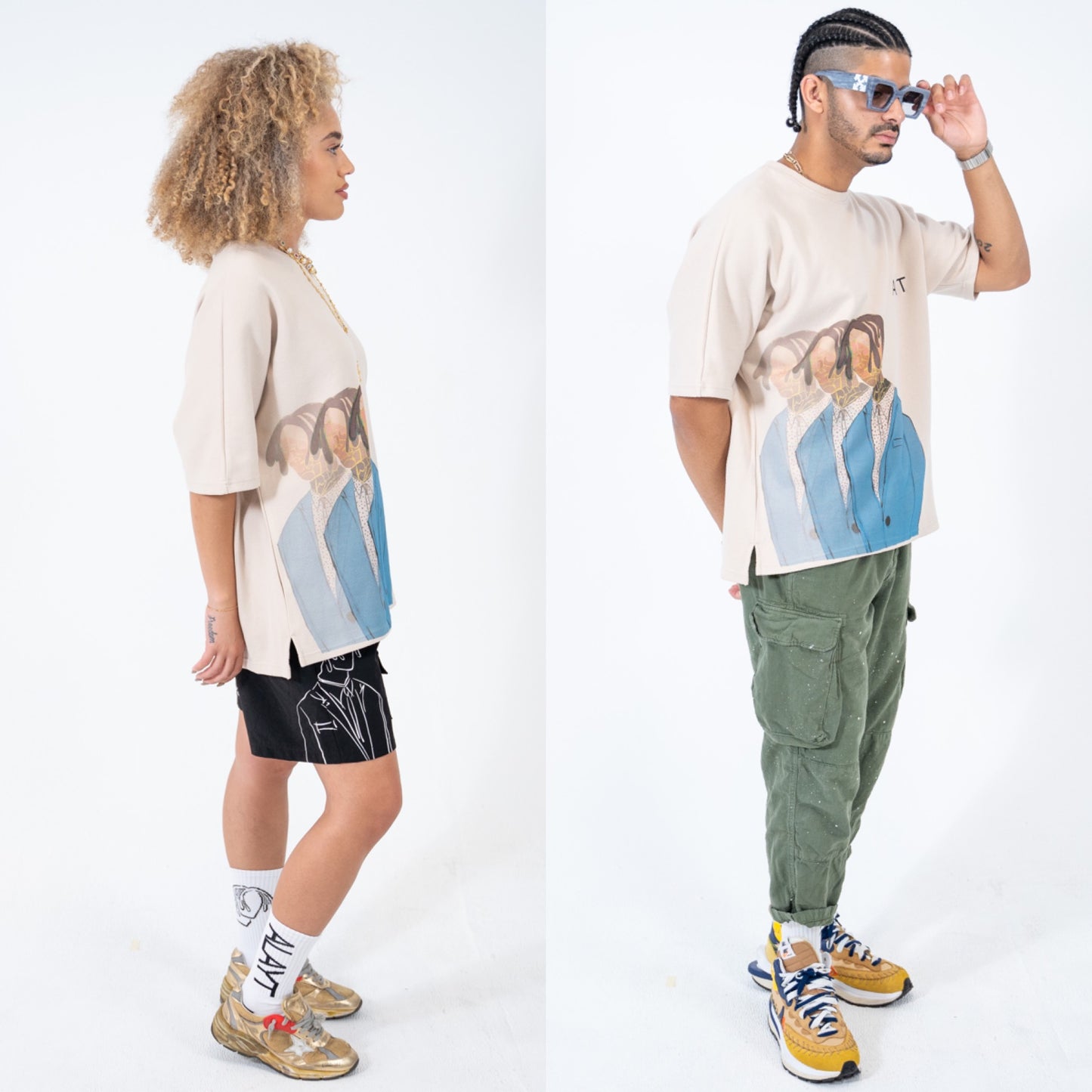 “TMBTB” - Oversized Luxe Tee (Beige)