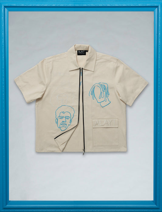 3-Headed Double Zip Shirt - Cream